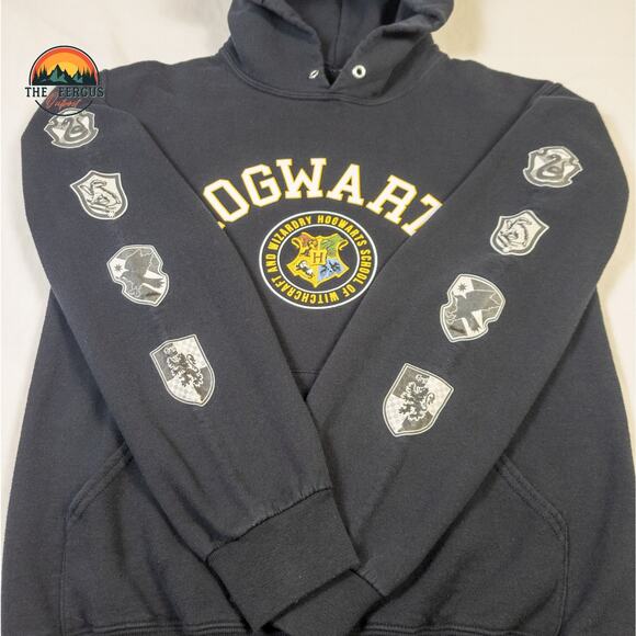 Wizarding World Harry Potter Hogwarts Hoodie Sweatshirt Black Size Small - Picture 3 of 11